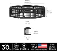 IRIS USA 4-Panel Dog Playpen, Pet Enclosure - 8 Panel - 24" H / Black - image 3