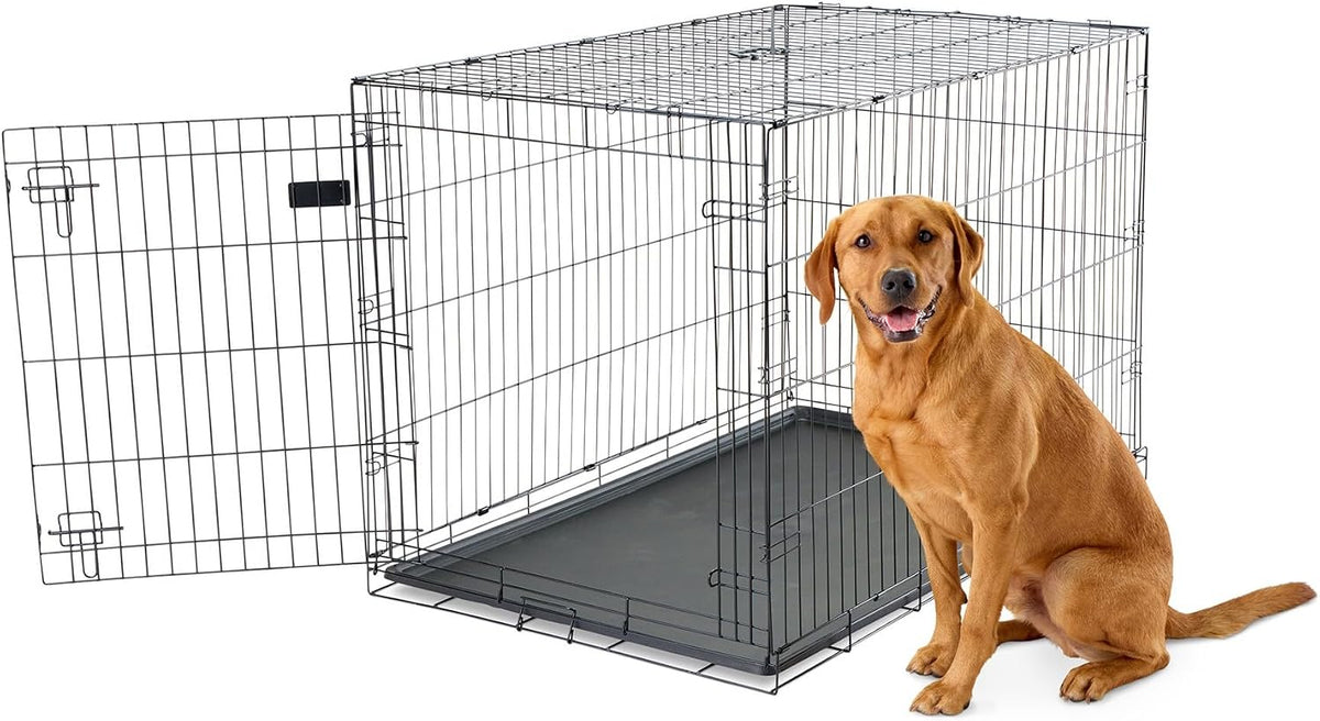 Carlson Pink Secure and Compact Single Door Metal Dog Crate - Single Door / 48.0"L x 30.0"W x 32.5"H