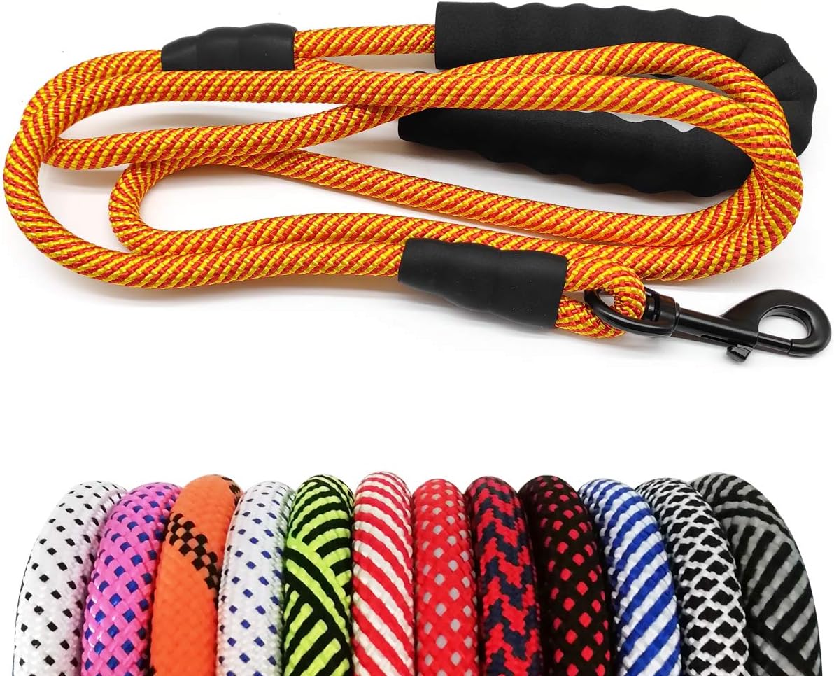 MayPaw Rope Dog Leash, Thick Leash for Medium Large Dogs - orange / 1/2" * 10'