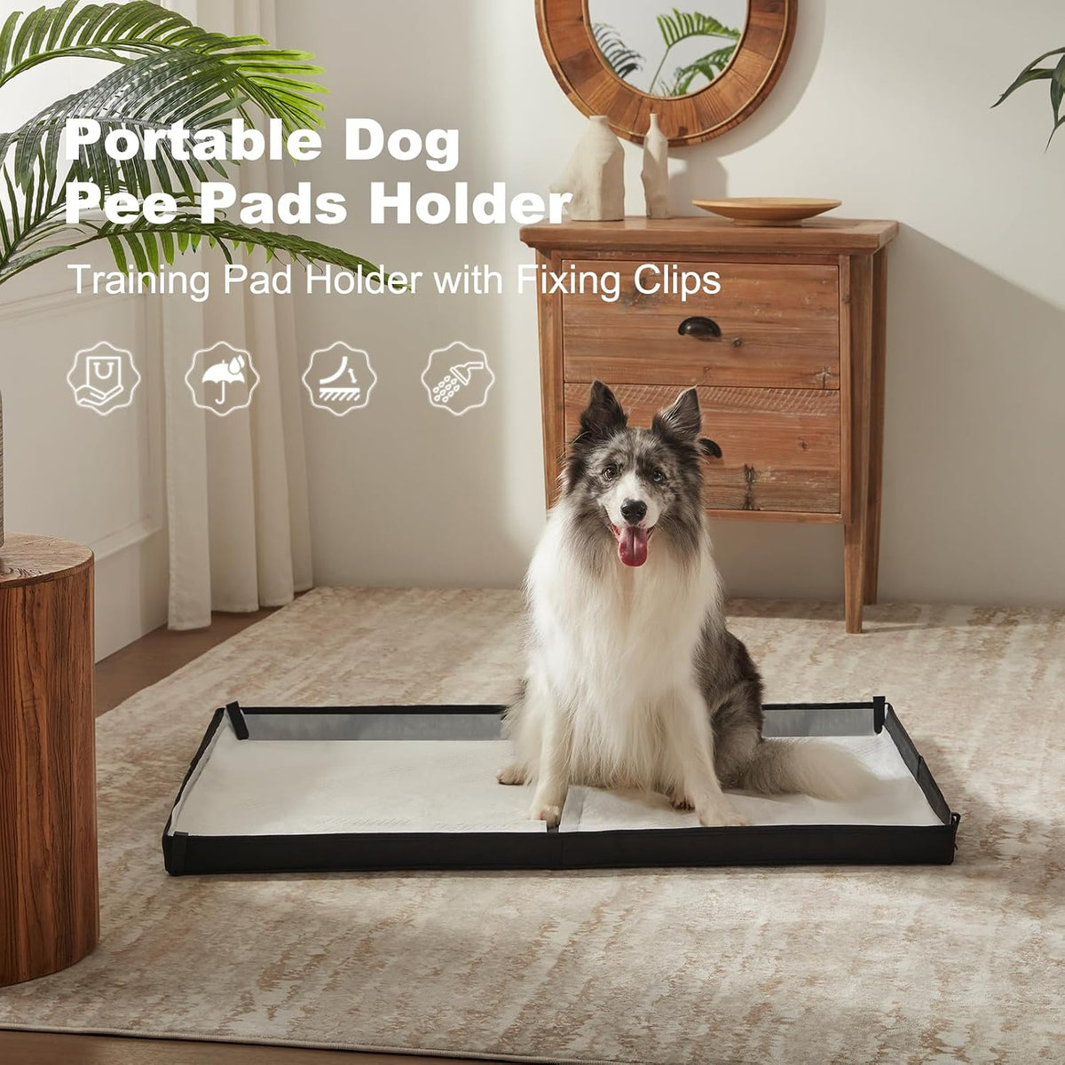 HQ4US 4LEGS Large Portable Dog Pee Pads Foldable Liner Base 33''x23'' - L 33'' x 23'' for Dog＜ 28" Length - image 2