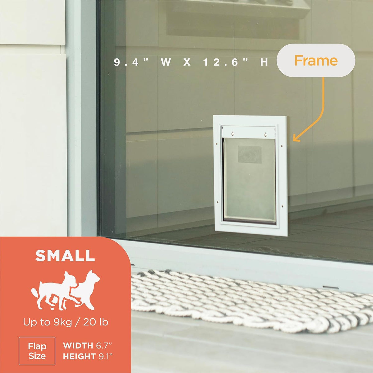 Hakuna Pets aluminum dog and cat door with magnetic flap and locking panel - view 3