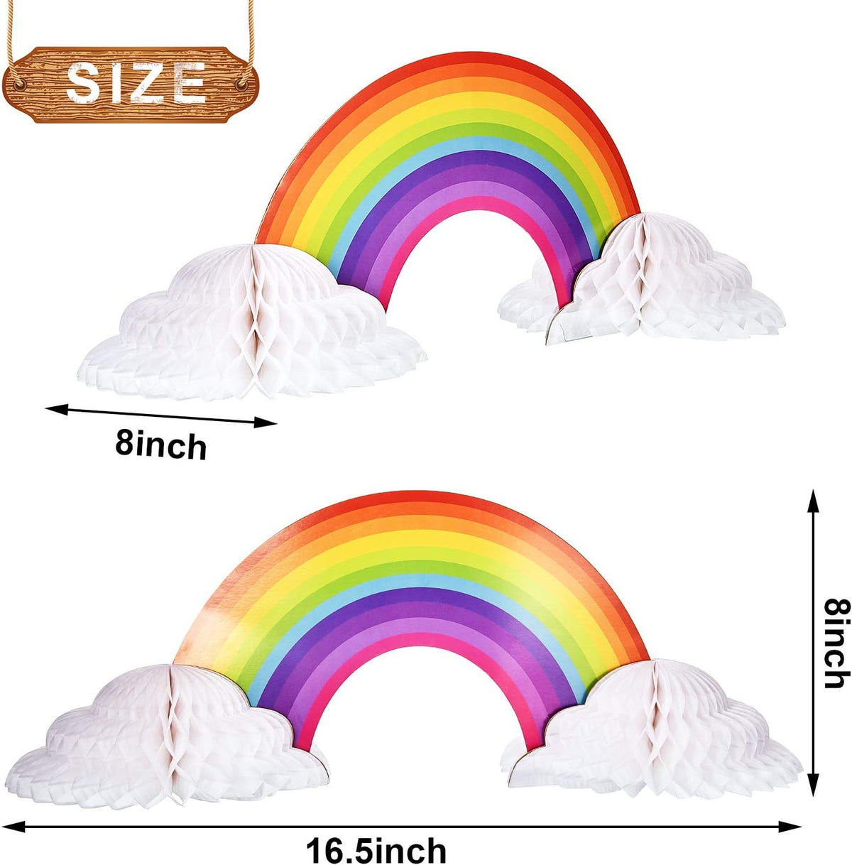 WILLBOND 2 Pieces Rainbow Table Decorations Centerpiece with Clouds – Fun for Kids & Family - 6 - image 2