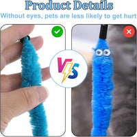 Cat Worm Toy with Foil, 10 PCS Cat Wand Attachments Worms Toy Interactive Cats Wand Attachments Worms Toys for Indoor Cats