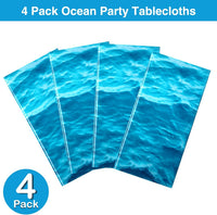 Irenare 2 Pieces Ocean Plastic Tablecloth 54 x 108 Inch Blue – Fun for Kids & Family - 4 / 54 x 108 Inch (Rectangular) - image 2