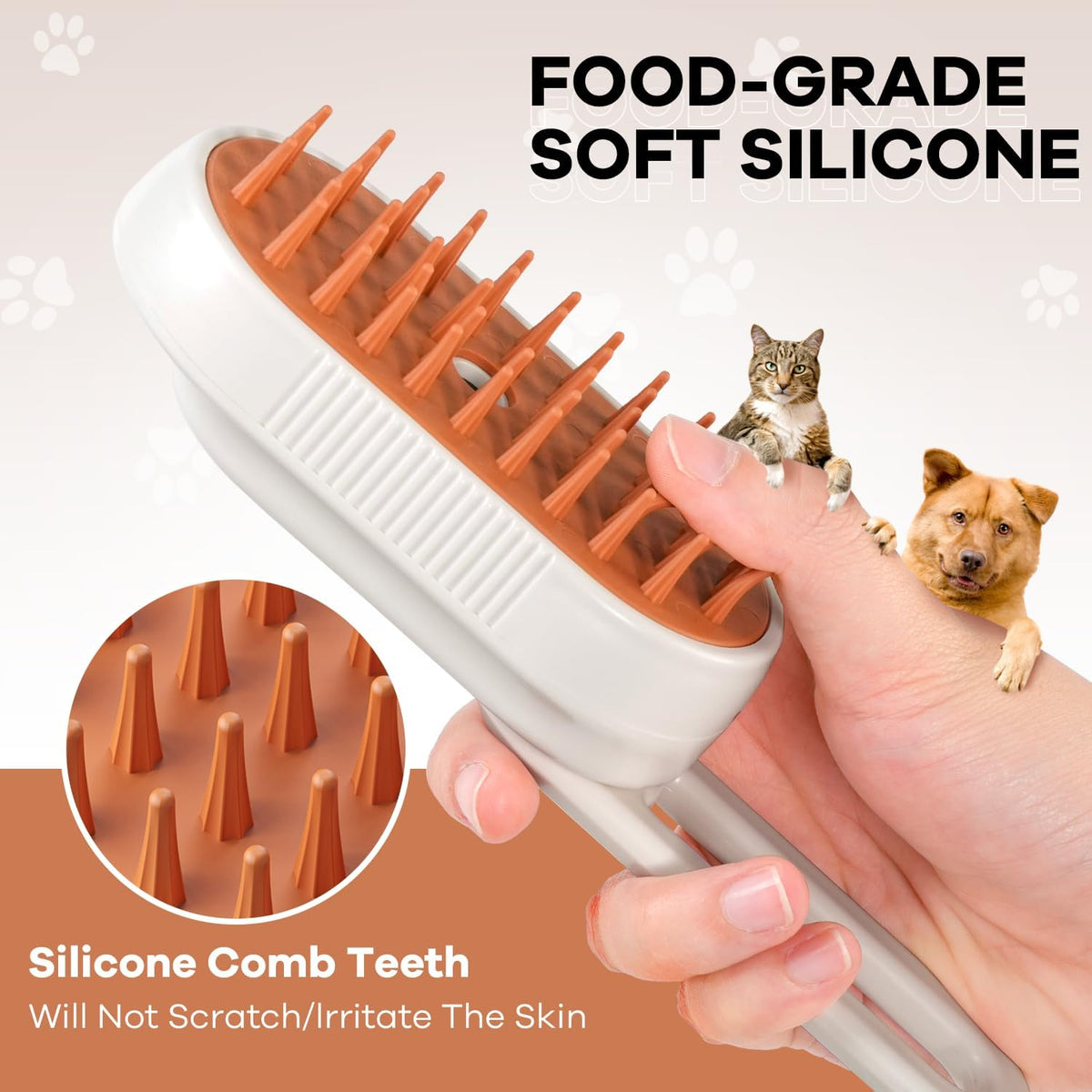 Cat Steam Brush for Shedding, Anti-Static, Massage, Cleaning - image 3
