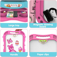 Amagoing Easel for Kids, Adjustable Standing Art Easel for Toddler, Double Side White Chalk Board - Pink Blue - image 3