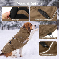 Dog Winter Jacket, Dog Windproof Reflective Jacket for Golden Retriever – Essentials for Dogs - Brown / Medium - image 3