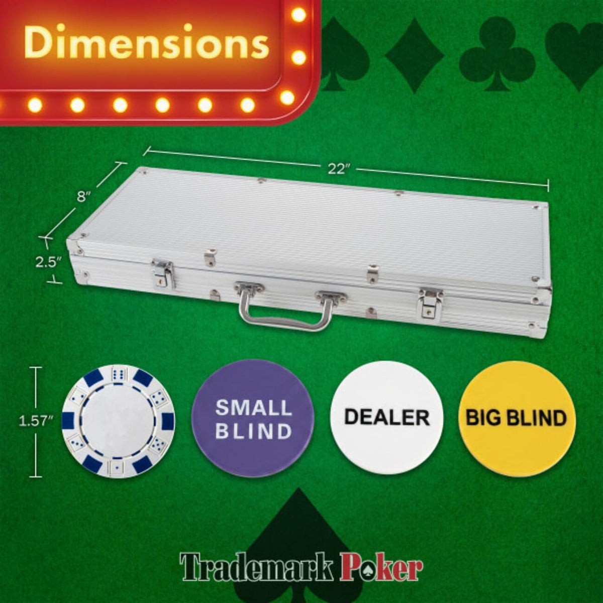 Poker Chip Set, Buttons, Carrying Case - image 2