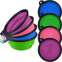 LAVAED 4 Pack Collapsible Dog Bowl Portable Foldable Travel Pets