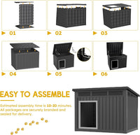 Fancyango Outdoor Dog House for Large Dogs - Matte Black / 43" L x 33" W x 32" H - image 3