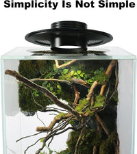 Desktop Glass Plant Terrarium with Grow Light(L7.8 W7.8 H14), for Succulent, Moss, Miniature Gardening Landscape, Betta Fish Tank, Indoor Plant Growth, Office Home Decoration (TimeControlled)