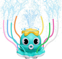 MoKo green dinosaur water sprinkler for kids with 360 degree spray