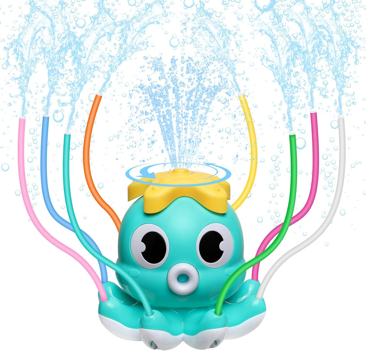 MoKo green dinosaur water sprinkler for kids with 360 degree spray