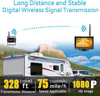Wireless Backup Camera for Trucks VMW7 high Definition 1080P 7” IPS Monitor System,High-Speed Stable Transmission & Waterproof for Truck,Recreational Vehicle Trailer,Bus,Harvester Pickup Motorhome