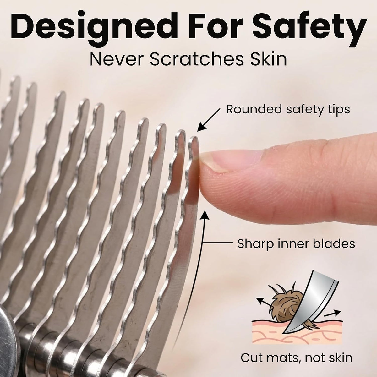 Dematting Rake for Dogs, Detangling - Dematting Rake Regular - image 3