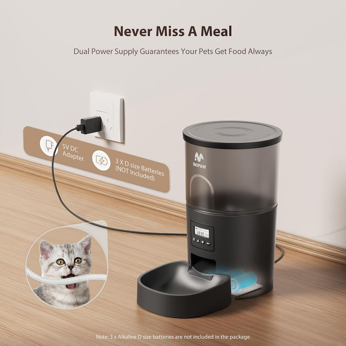 IMIPAW Automatic Cat Feeders - 3l / Black - image 3