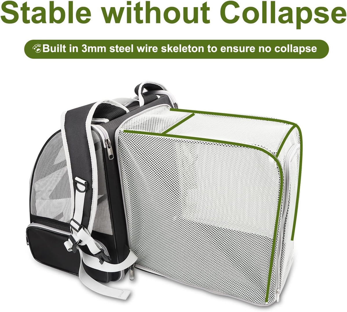 Texsens Innovative Traveler Bubble Backpack Pet Carriers for Cats - Expandable-Black - image 4