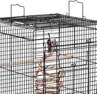 Yaheetech Open Play Top Travel Bird Cage for Conure Sun Parakeet Green Cheek Conure Lovebird Budgie Finch Canary, Small-Size Travel Portable