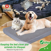 Dog Bed Covers Replacement Washable 100% Waterproof Soft Dog Bed - 42x28inch / Grey - image 2