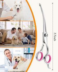 6-in-1 Dog Grooming Scissors - Pink Curved - image 2