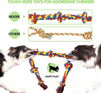 Dog Rope Toy for Large Dogs Heavy Duty Dog Chew Toys for Aggressive - 9 Packs / Large (Pack of 2) - image 3