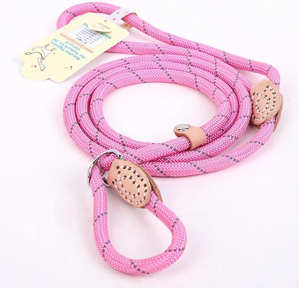 Dog Rope Leash, Dog Training Leash for 10-80 lb - Pink