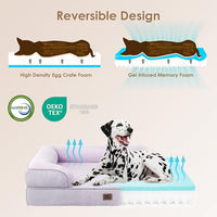 EHEYCIGA Orthopedic Dog Beds for Extra Large Dogs 44x32Inch, Waterproof Memory Foam XL Pet Bed with Sides, Non-Slip and Egg-Crate Foam Big Dog Couch Bed with Washable Removable Cover, Lilac