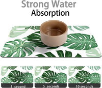 Dog Food Mats for Floors, Absorbent Dog Bowl Mat for Food and Water Dispenser, Quick Dry Cat Food - Leaves / 20"L x 12"W - image 4