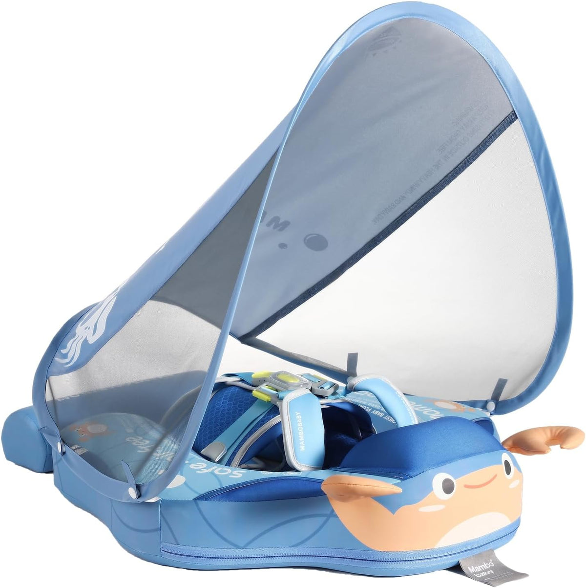 Mambobaby non-inflatable baby float with removable sun canopy and buoyant tail