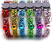 Reflective 2 Pack Breakaway Cat Collars with Bell Leopard Pattern - Green