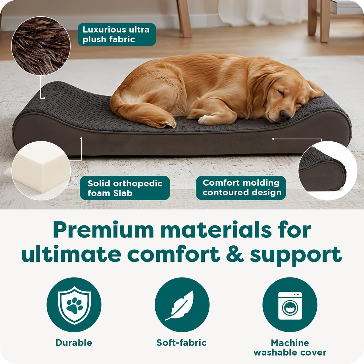 FurHaven Orthopedic Dog Bed for Large Dogs - Jumbo/XL / Chocolate - image 4