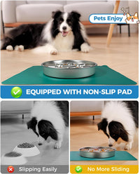 Slow Feeder Dog Bowls with Non-Slip Mat - 2 Cup 2 Pack - image 4