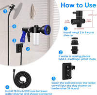 Dog Shower Attachment Water Hose Nozzle Sprayer Set – Essentials for Dogs - Dog Shower Attachment - image 3