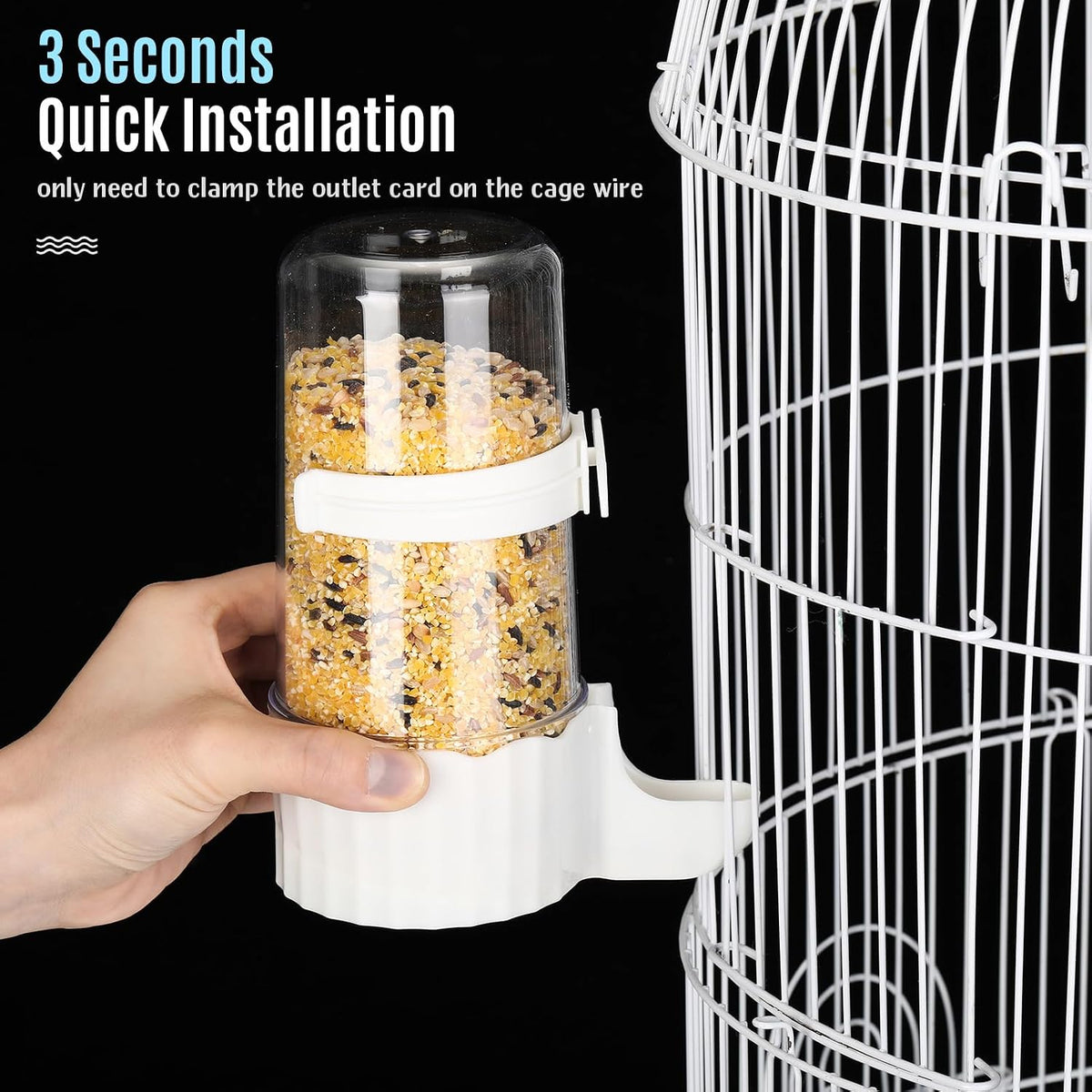 Weewooday 4 Pcs Bird Water Feeder Cage, Blue, White - Green, White / 245 ml / Cute Style - image 4