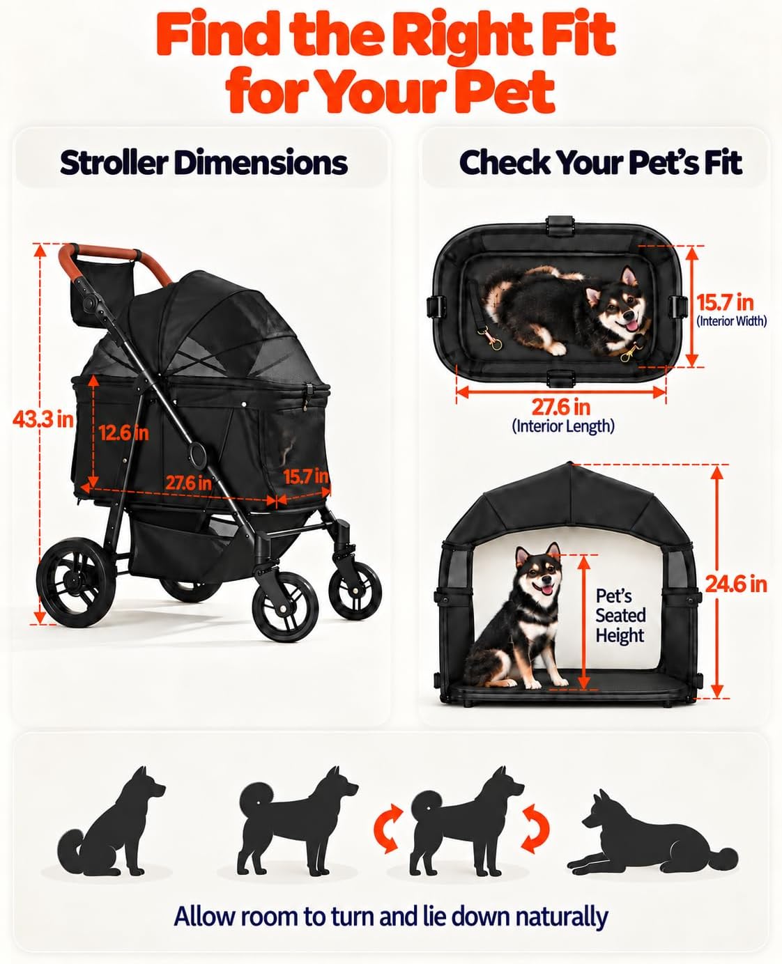 Zoosky Dog Stroller for Medium & Large Dogs - image 2