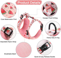 Dog Cat Harness and Leash Set - watermelon / L (Neck 15.7"-21"; Chest 19.6"-28.3") - image 3