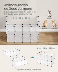 SONGMICS Pet Playpen with Floor, Small Animal Playpen – Essentials for Small Pets - White / 20 Panels - 49.2"L x 24.8"W x 16.5"H - image 4