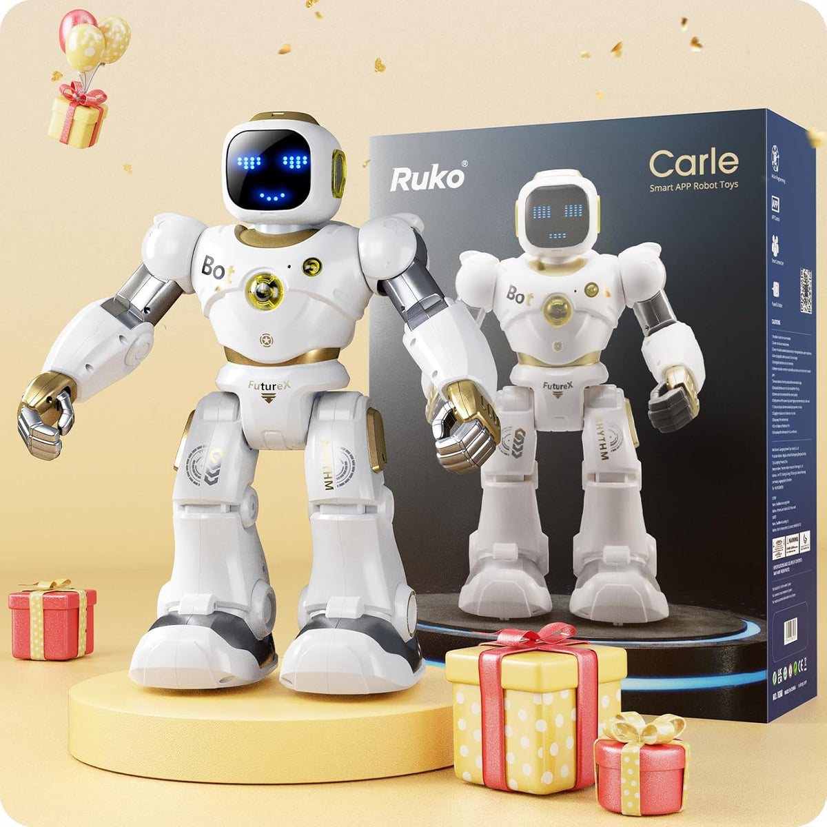 Ruko 1088 Smart Robot Toy for Kids - Gold - image 2