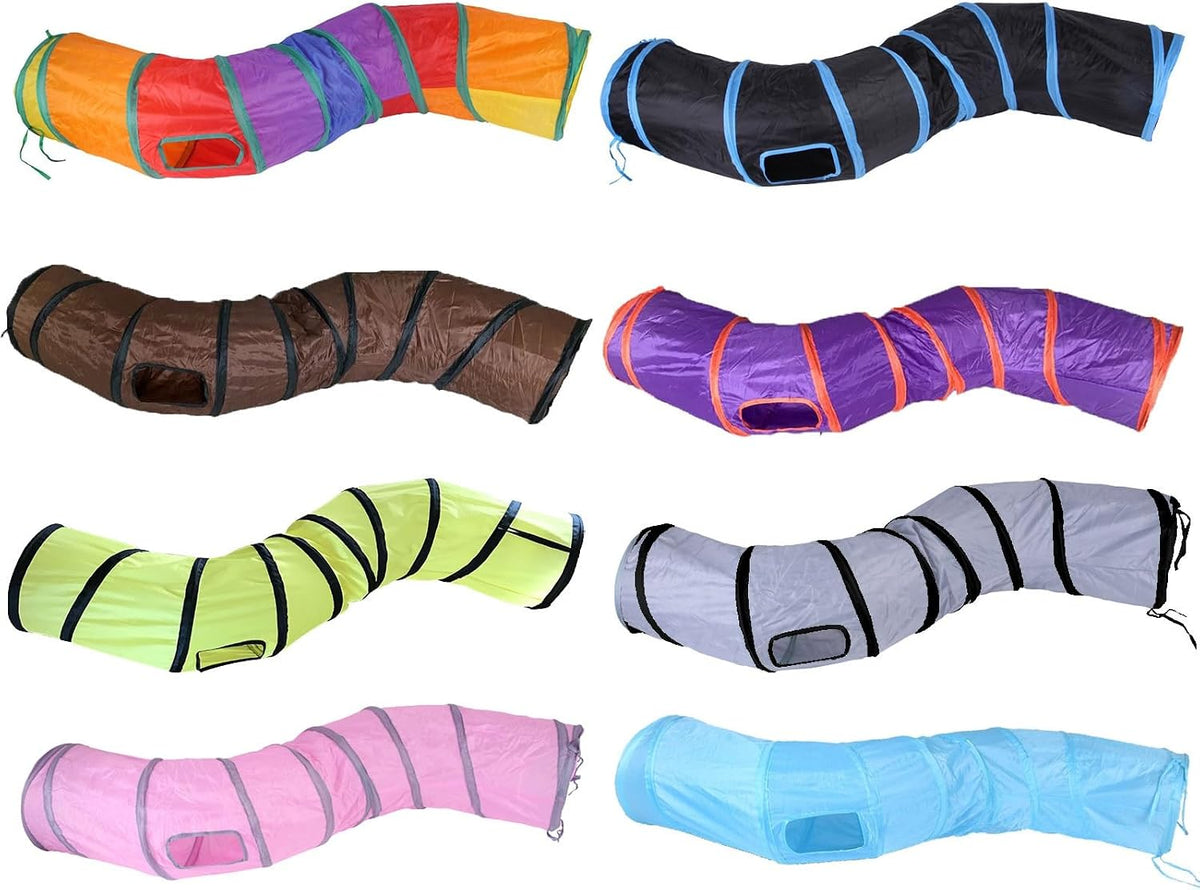 iCAGY Cat Tunnel Toys for Indoor Cats Kittens Rabbits - 47" (Shape S) / Grey - image 4