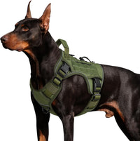 Tactical Dog Harness for Large Dogs - Green / Large: 45-80 lbs (Chest:27-37",Neck:19-25")