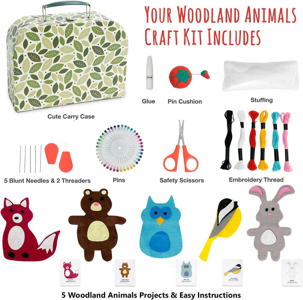 CraftLab Woodland Animals Kids Sewing Kit - image 4
