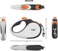 TUG Original Retractable Dog Leash - White/Orange / Medium - image 2