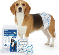 MICOOYO Dog Diapers Male Disposable Super Absorbent Male Dog Wraps - Medium / 20