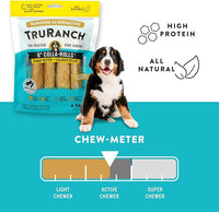 Collagen Rolls - 6" Collagen Rolls for Dogs - Long Lasting Healthy Joint Support Dog Treat - Rawhide Alternative - Skin & Coat Health - Made with Real Peanut Butter, 1 Bag, 4 Count
