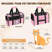 Soft Cat Carrier, Small Dog Bag Soft-Sided Cat Carriers - Pink / 13.0"L x 13.0"W x 20.0"H - image 4