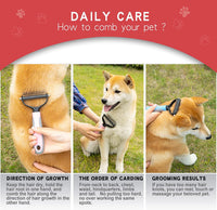 Deshedding Dog Brush, Undercoat Rake for Cats & Dogs - Pink(Rake + Glove) - image 4