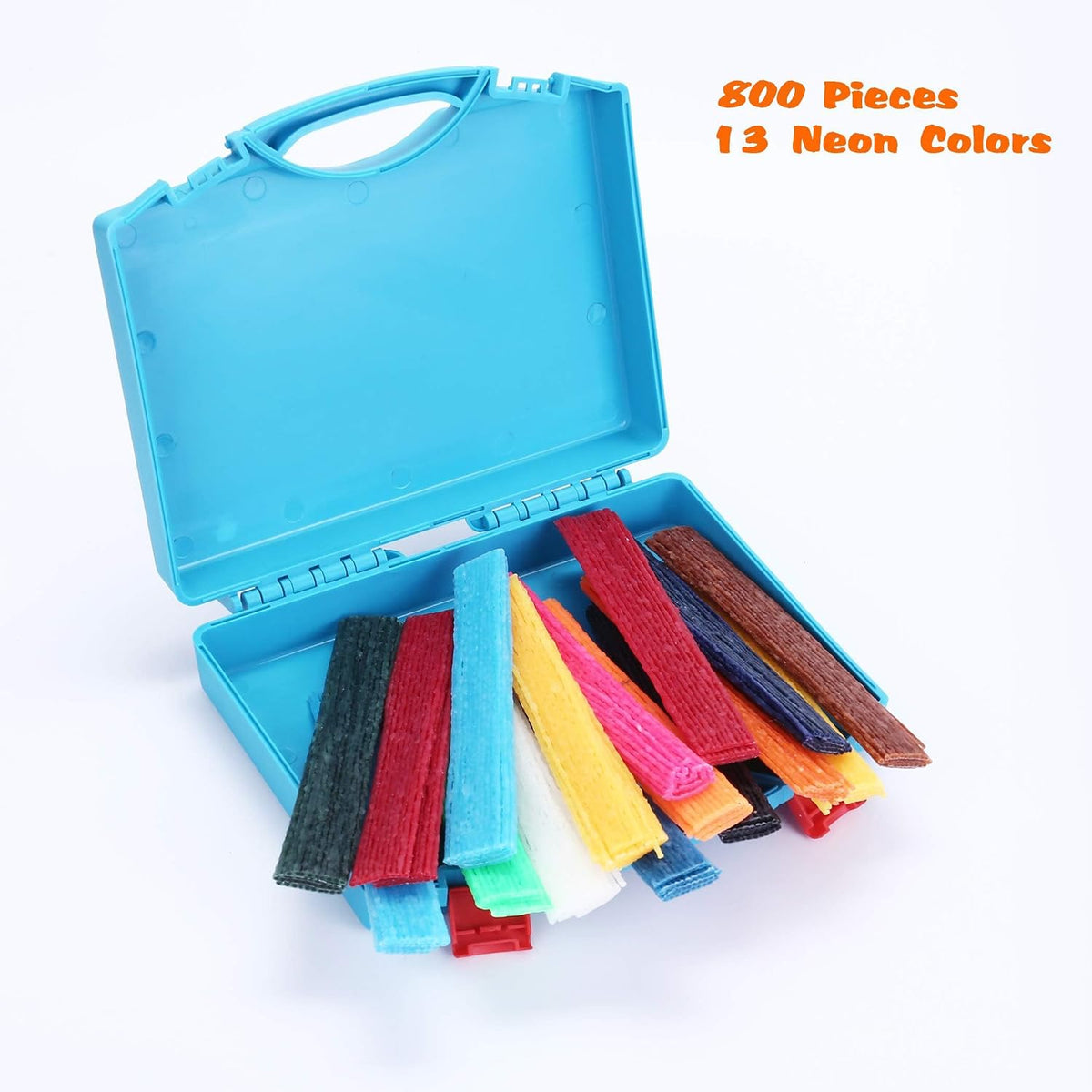 CALPALMY (800 PCS Wax Sticks for Kids, Bendable Wax Yarn Sticks - 6"Wax Sticks (800PCS) / Multicolors/Blue Box - image 3