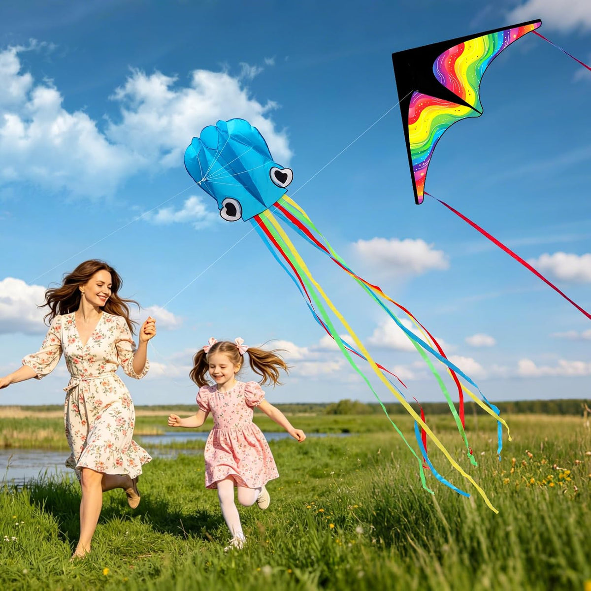 Xida Butterfly Kites for Kids and Adults Easy to Fly - 3 Pack (Delta+ Colorful Butterfly+Octopus) - image 3
