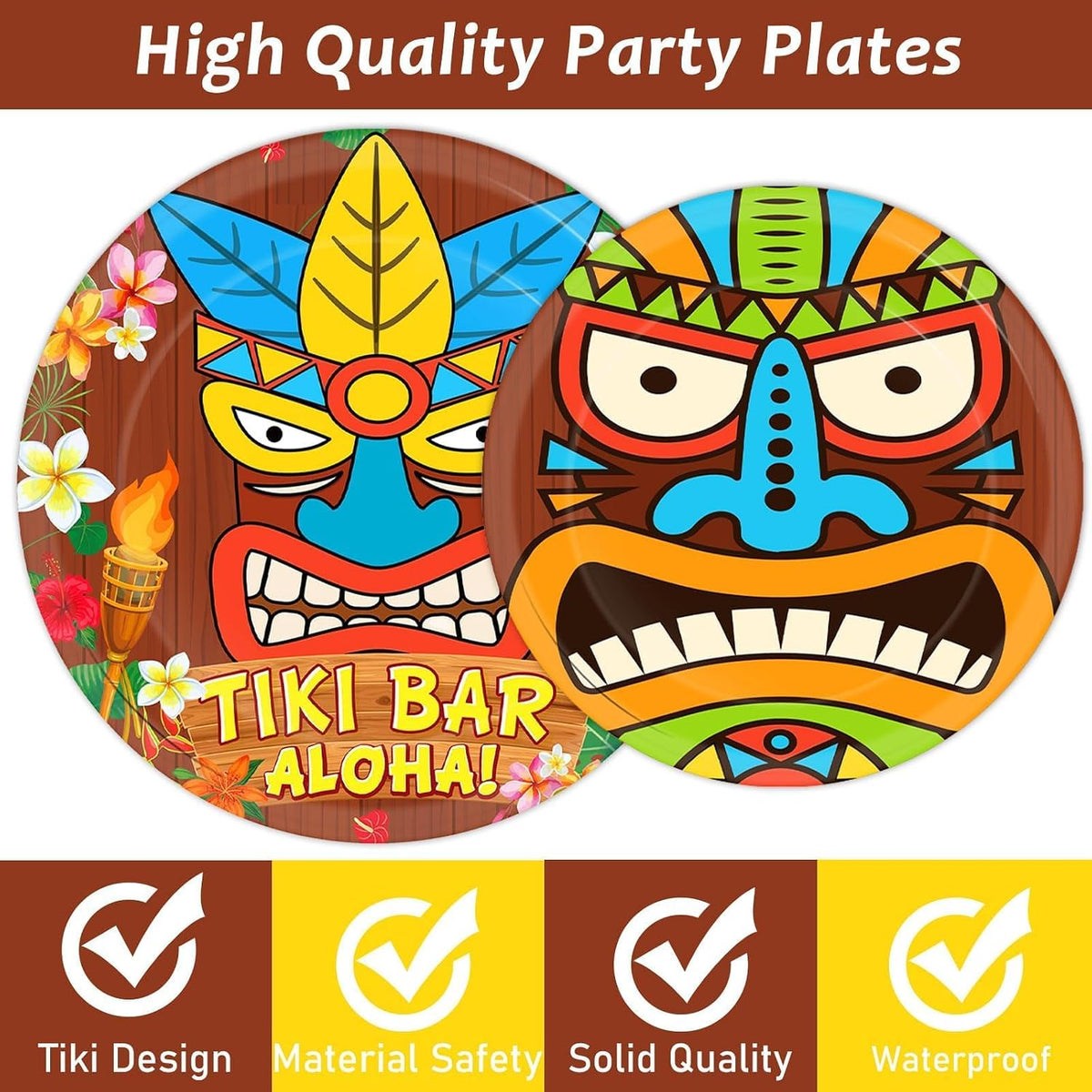 CHUNNIN 200 PCS Gone Fishing Party Plates Napkins Fishing Tableware - Tiki - image 3
