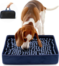 FunFurry Snuffle Mat for Dogs, Dog Puzzle Mat - Navy / 14" X 12"-Portable